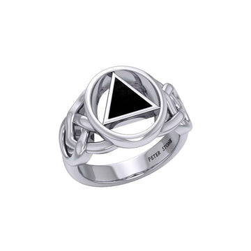 AA Recovery Inlaid Silver Ring TRI1273 - Jewelry
